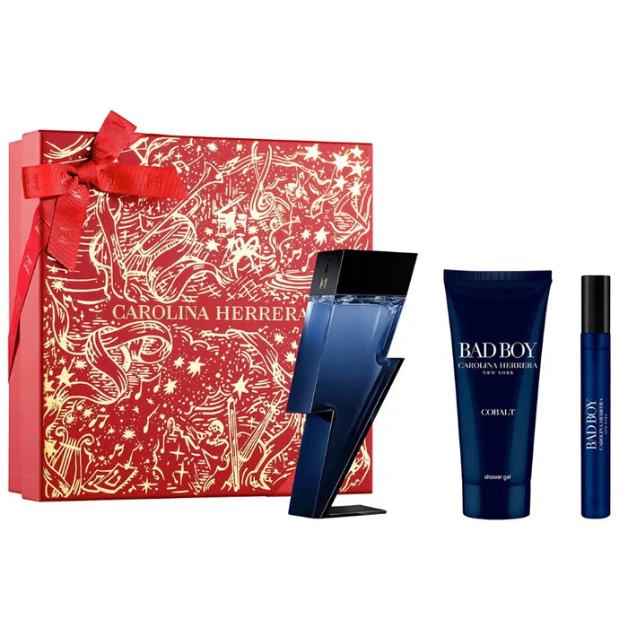 Carolina Herrera Bad Boy Cobalt Eau De Perfume Spray 100ml Set 3 Pieces - By Mio Perfumería