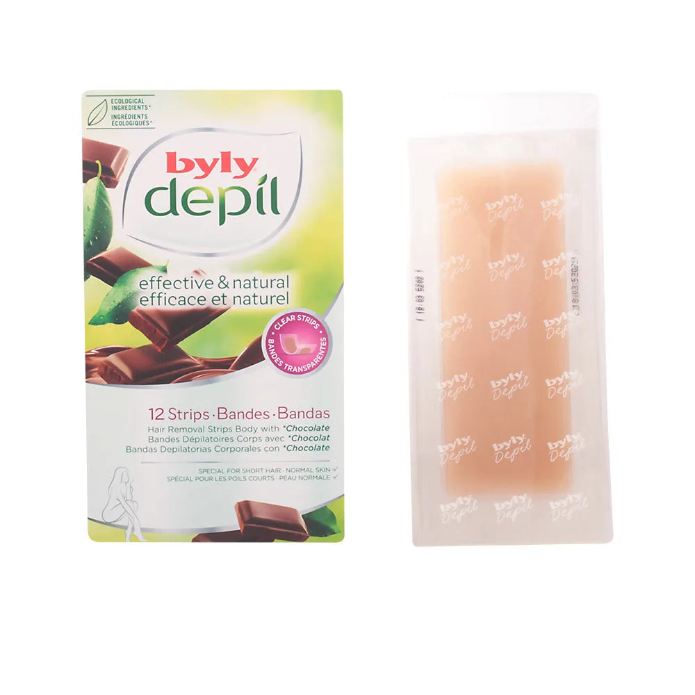 Byly Depil Chocolate Hair Removal Strips Body With Chocolate 12 Units - By Mio Perfumería