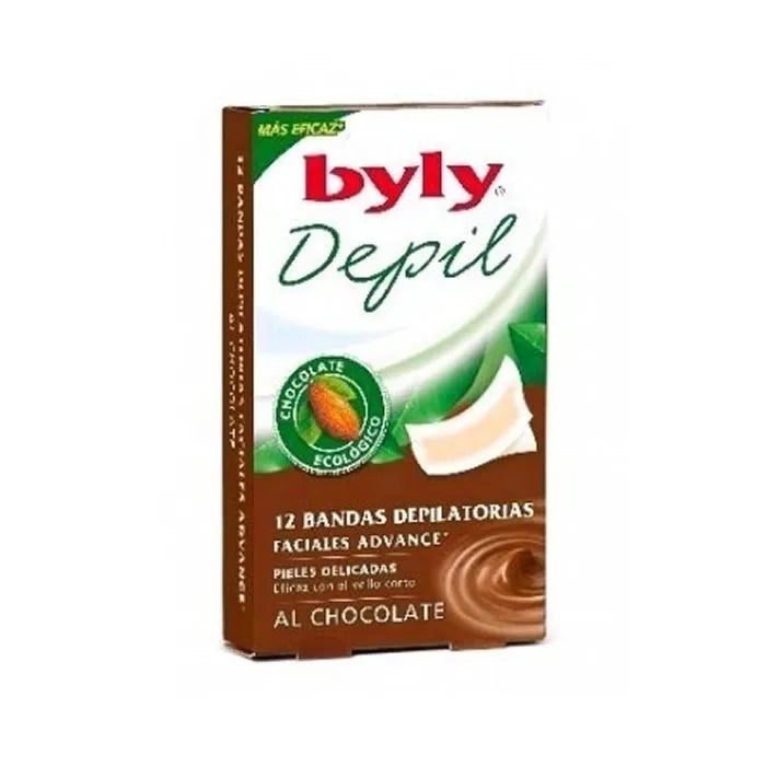 Byly Depil Chocolate Facial Bands 12 Units - By Mio Perfumería