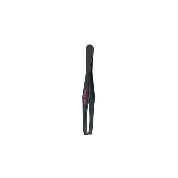 Beter Black Coated Steel Straight Tip Tweezers - By Mio Perfumería