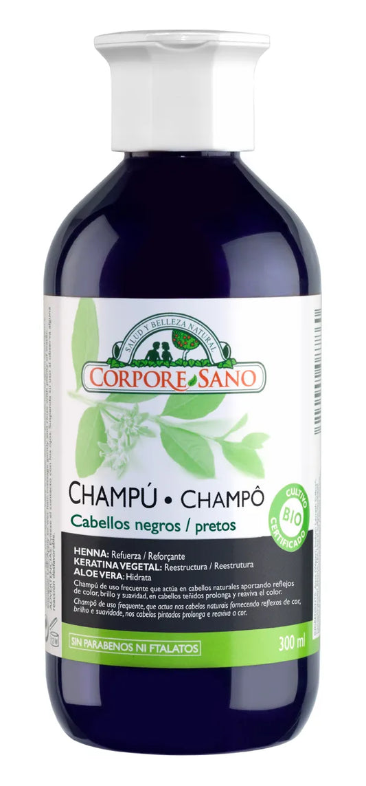 Corpore Champu Henna 300ml Cabellos Negros Bio