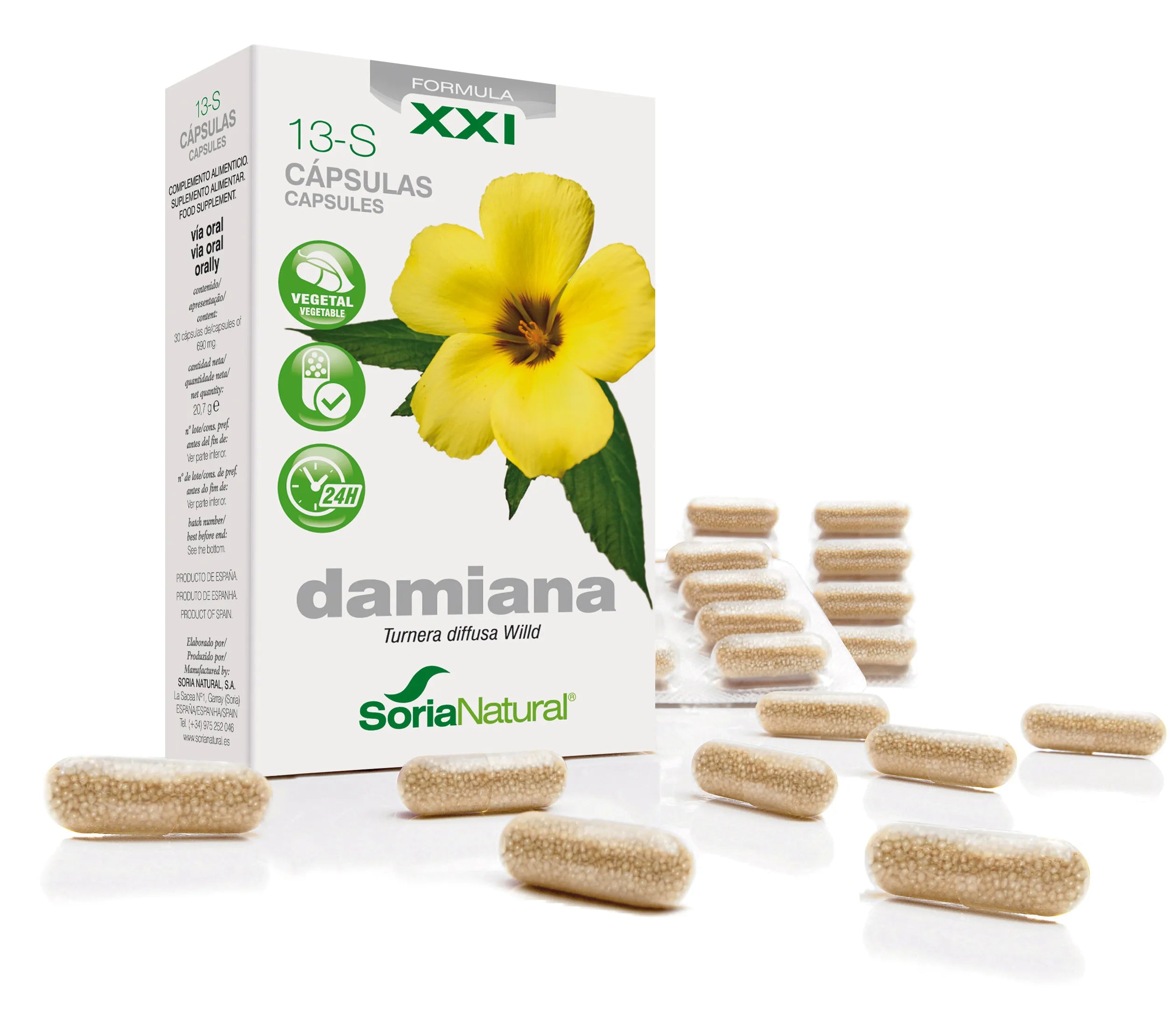 Soria 13-S Damiana Liberacion Prolongada 30 Caps - By Mio Perfumería