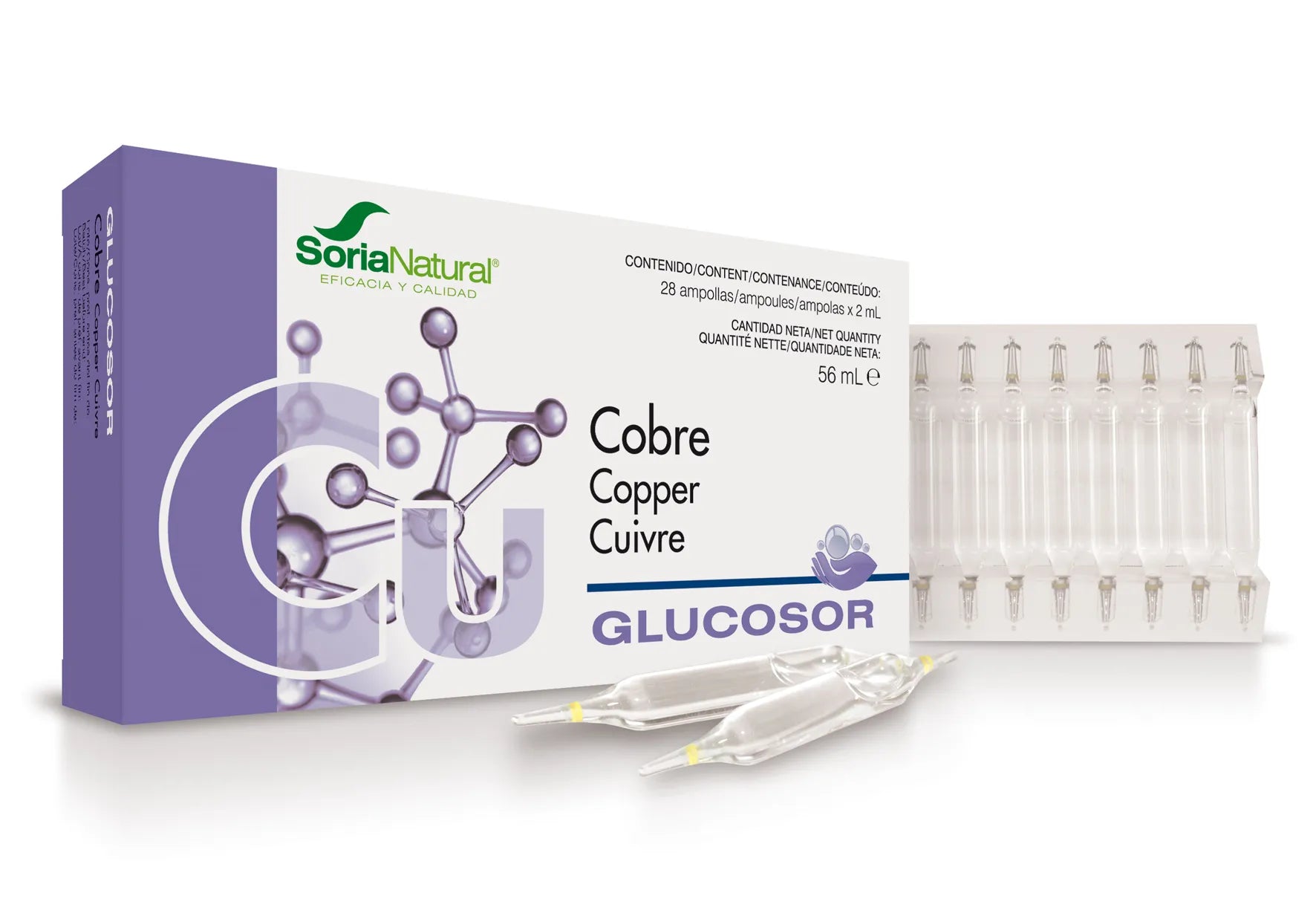 Soria Glucosor Cobre 28 Ampolllas X 2ml - By Mio Perfumería