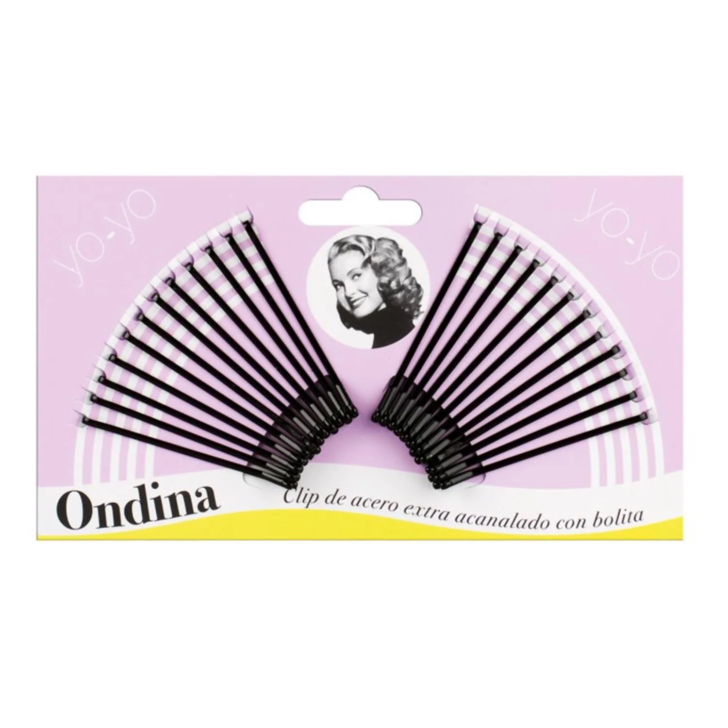 Eurostil Acanalado Clips Acero Con Bolita Negra 50mm Pack 1un - By Mio Perfumería