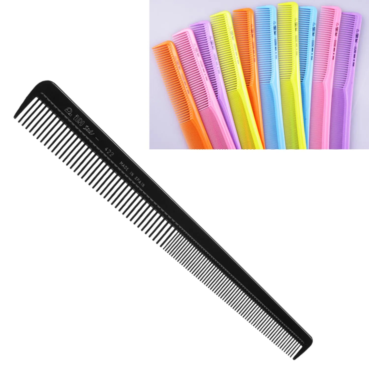 Eurostil Peluquero Peine 18cm Colores 1un - By Mio Perfumería