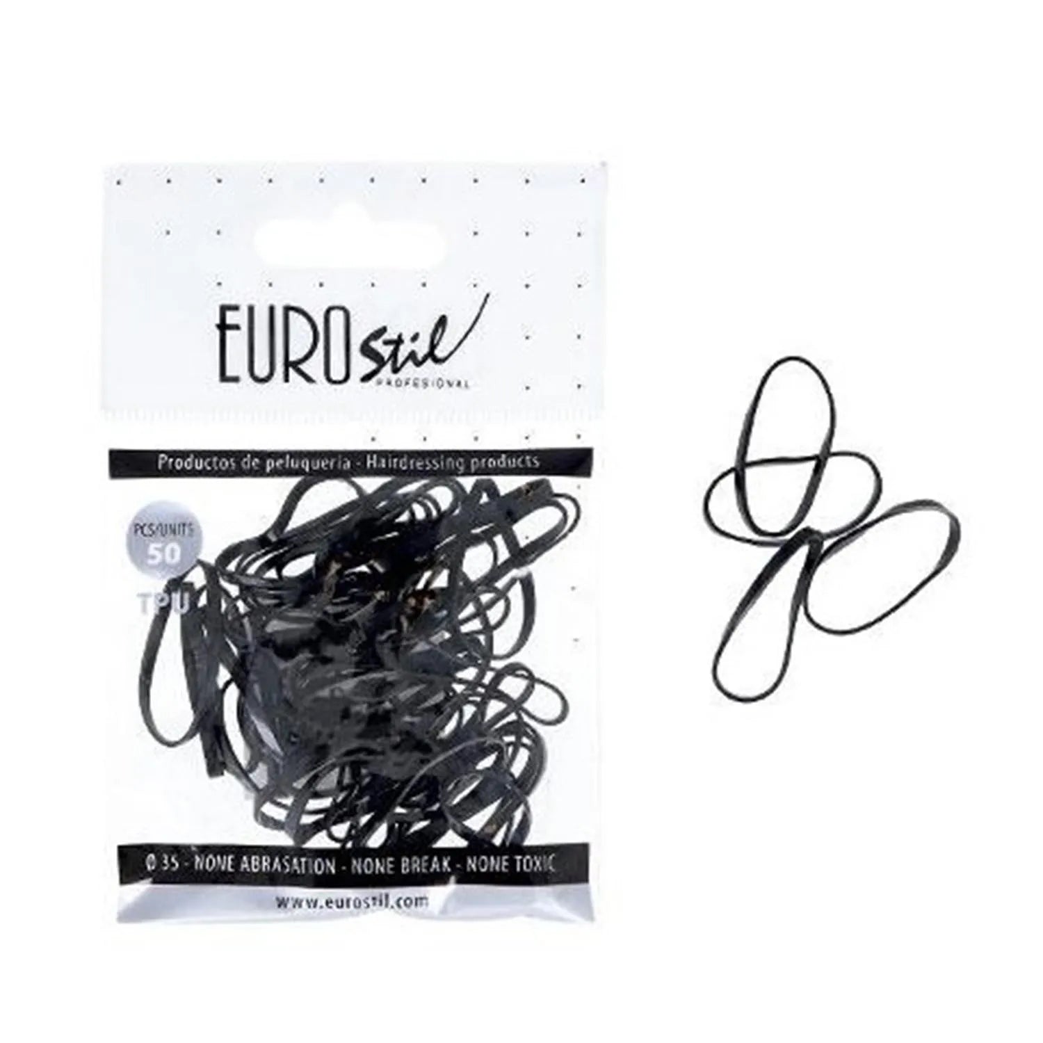 Eurostil Cabello Bolsa De Gomas Negras 50un - By Mio Perfumería