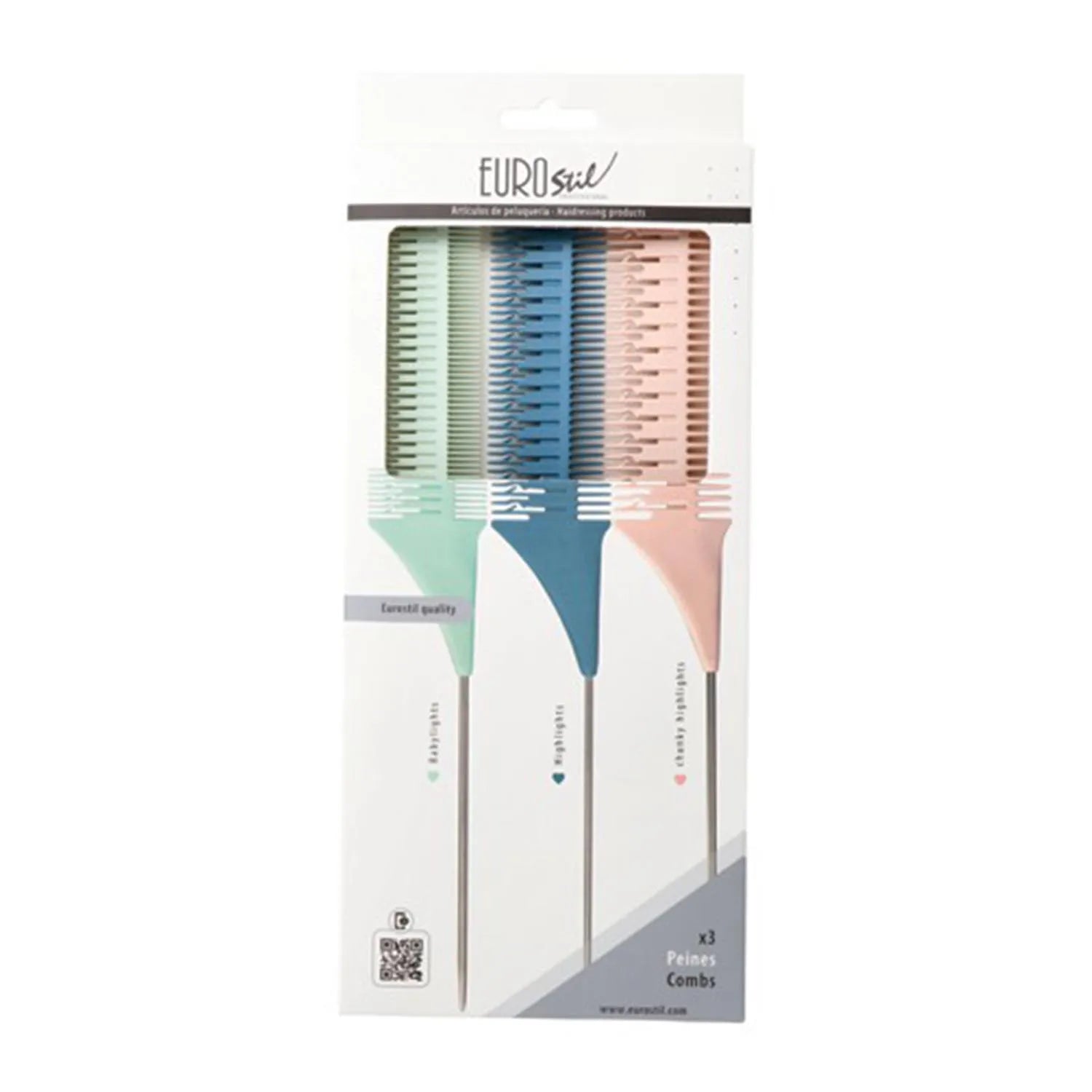 Eurostil Colores Set Peines Mechas 3un - By Mio Perfumería