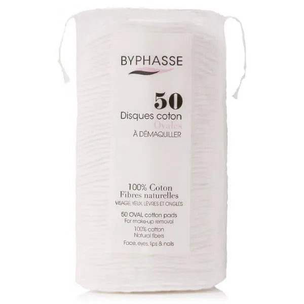 Byphasse Discos Algodón Ovales Desmaquillantes 50 U - By Mio Perfumería