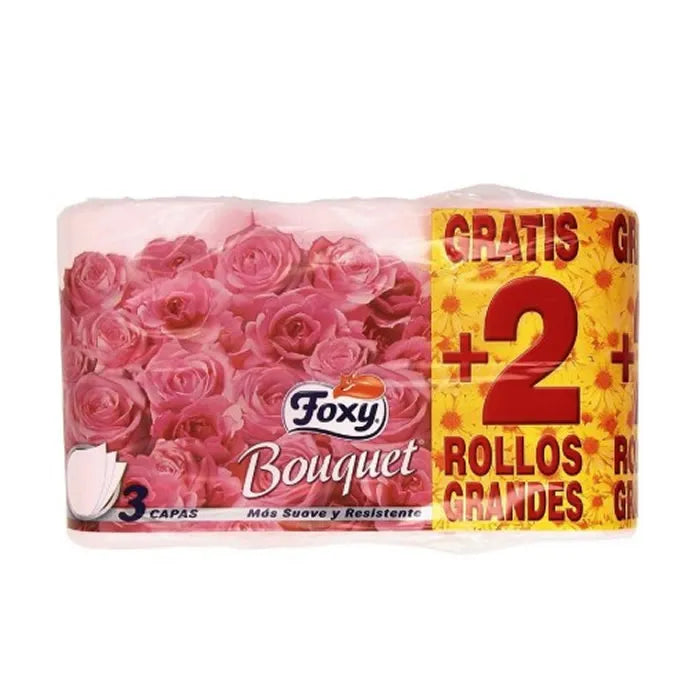 Foxy Bouquet Color Toilet Paper 3 Layers 4 + 2 Rolls - By Mio Perfumería