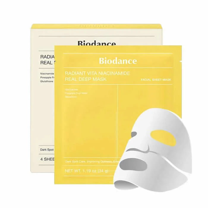 Biodance Radiant Vita Niacinamide Real Deep Mask 4 Units - By Mio Perfumería
